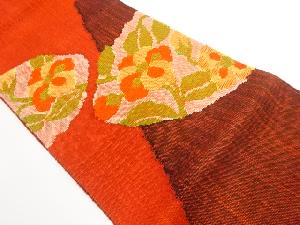 リサイクル　手織り真綿紬花模様織り出し名古屋帯